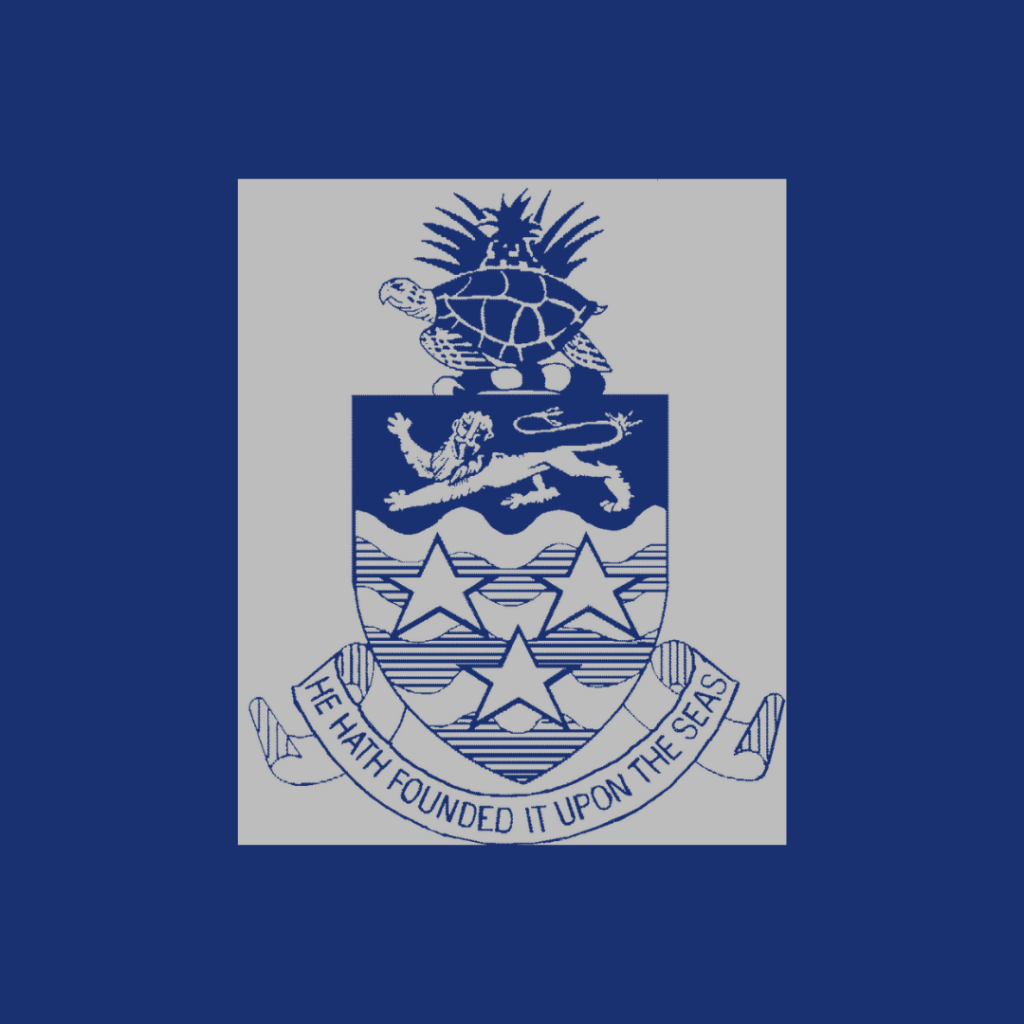 Image of an older version of the crest of the Cayman Islands Government.