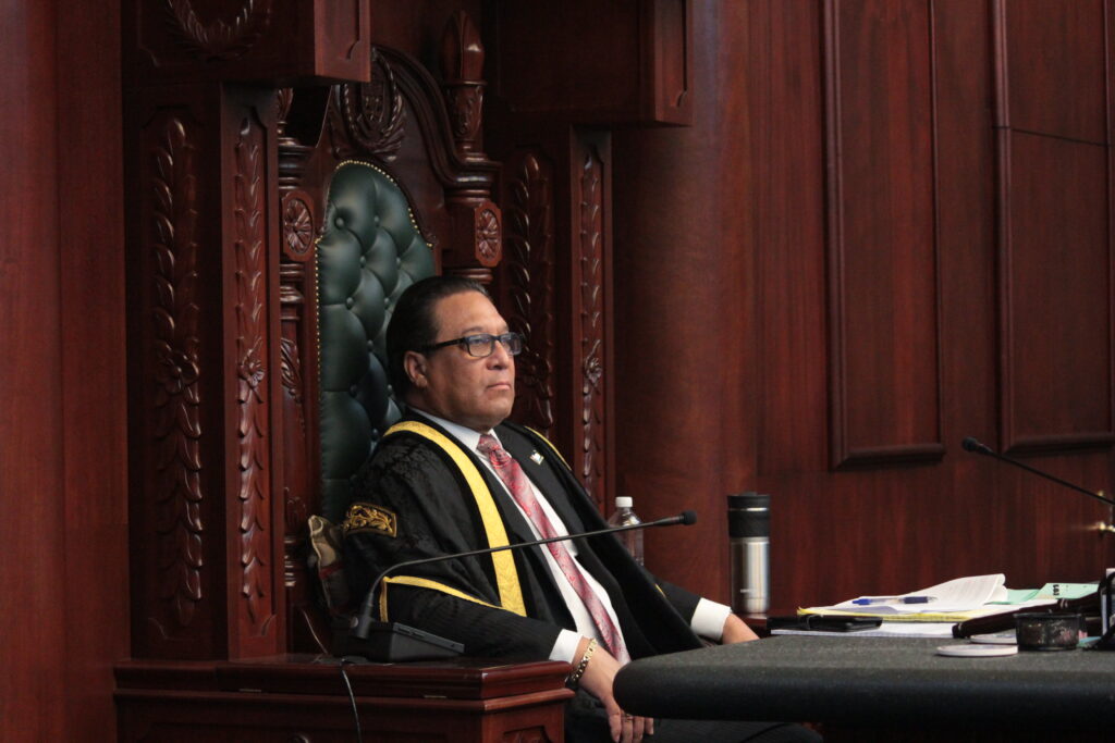 Speaker of Parliament presiding from the Chair.